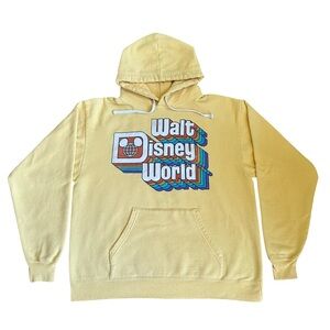 Disney Walt Disney World Retro Rainbow‎ Yellow Hoodie Unisex Size Medium